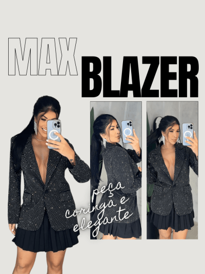 Max Blazer Strass Preto 