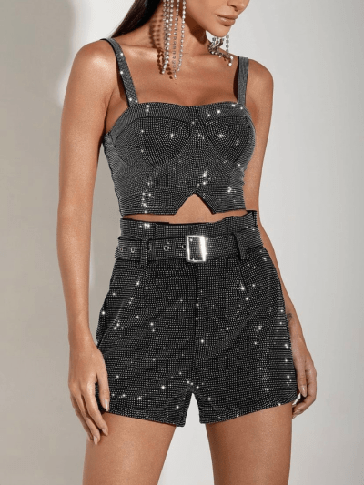 Short Strass Cinto 